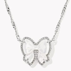 Kendra Scott Haley Bow Silver Short Pendant Necklace- NWT